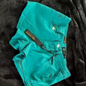Jean Legging Teal Denim Short - Women's Teal Jean Shorts